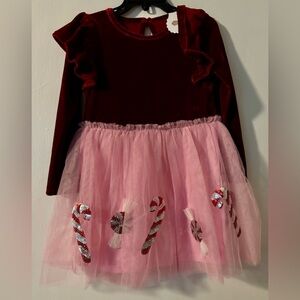 Mud Pie Burgundy and Pink Candy Cane Kids Costume